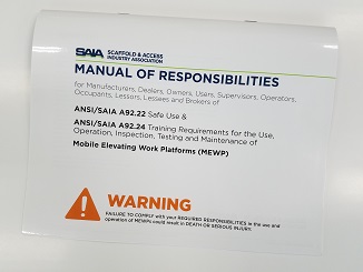 ANSI/SIA A92.22/24 MEWP Manual of Responsibilities
